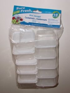 sure fresh mini storage container with lid, 2.3 fl oz square, 10 containers