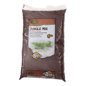 zilla pet reptile terrarium substrate bedding, jungle mix, for frogs, rainforest geckos, toads and snakes, 8 quart