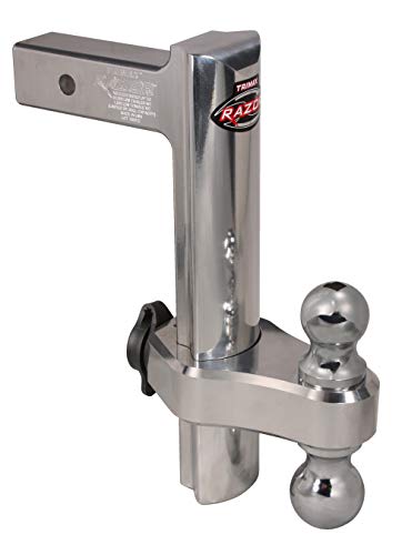 Trimax TRZ12AL 12" Premium Aluminum Adjustable Hitch with Dual Hitch Ball and T3 Receiver Lock