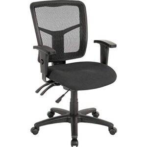 lorell ergomesh chair, mesh back/black fabric seat