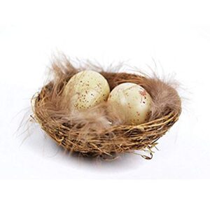 touch of nature 22220 bird nest with eggs, 1-1/2-inch , brown