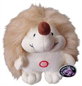 pet qwerks plush interactive dog toys - chattering hedgehog - 4.5 in, all breed sizes