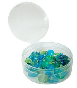 tidy crafts clear round plastic containers with attached lids -pack of 12-2 1/2" round