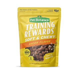 pet botanics training rewards treats for dogs, made with real pork liver, focuses, motivates, rewards, speeds up learning curve, no bha, bht, ethoxyquin, bacon, 20 oz (1 pack)