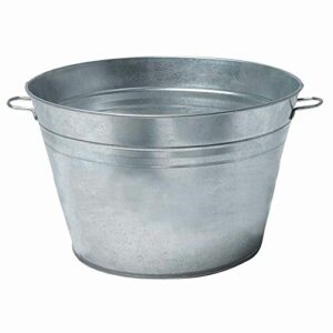 beverage tub with handles galvanized metal 18" round 9 gallon