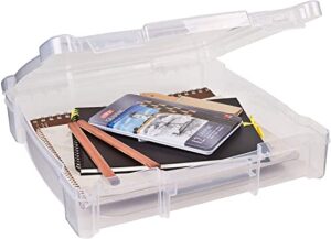 artbin 6912ab essentials one-compartment 12" x 12" box, art & craft organizer, [1] plastic storage case, clear