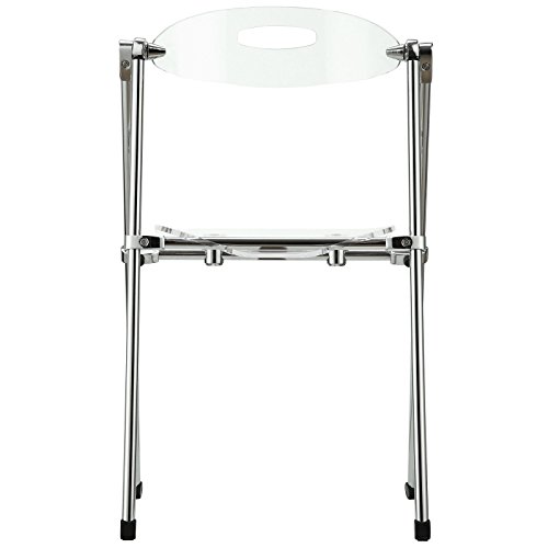 Modway Telescope Acrylic Folding Kitchen and Dining Room Chair in Clear