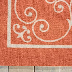 Nourison Home & Garden Indoor/Outdoor Orange 10' x 13' Area -Rug, Easy -Cleaning, Non Shedding, Bed Room, Living Room, Dining Room, Kitchen (10x13)