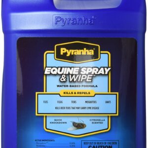 Pyranha 001EQSPG 068180 Equine Spray & Wipe Insect Repellent, 1 Gallon