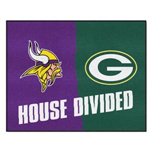 fanmats 8462 nfl vikings / packers house divided rug