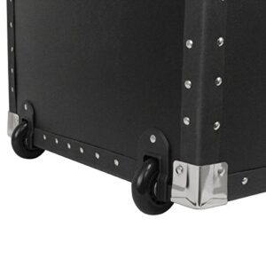 Seward Trunk Trailblazer Oversized Footlocker Trunk with Wheels, Black, 31-inch (SWD5231-11)