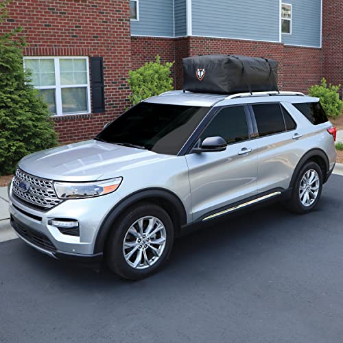 Rightline Gear Ace 2 Weatherproof Rooftop Cargo Carrier for Top of Vehicle, Attaches With or Without Roof Rack, 15 Cubic Feet, Black