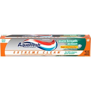 aquafresh extreme clean pure breath action, fresh mint, 5.6 ounce, pack of 6