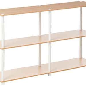 Furinno 99130BE/WH 3-Tier Double Size Storage Display Rack, Beech/White