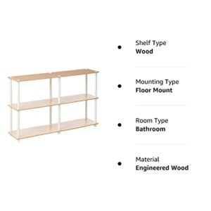 Furinno 99130BE/WH 3-Tier Double Size Storage Display Rack, Beech/White