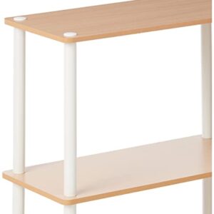 Furinno 99130BE/WH 3-Tier Double Size Storage Display Rack, Beech/White