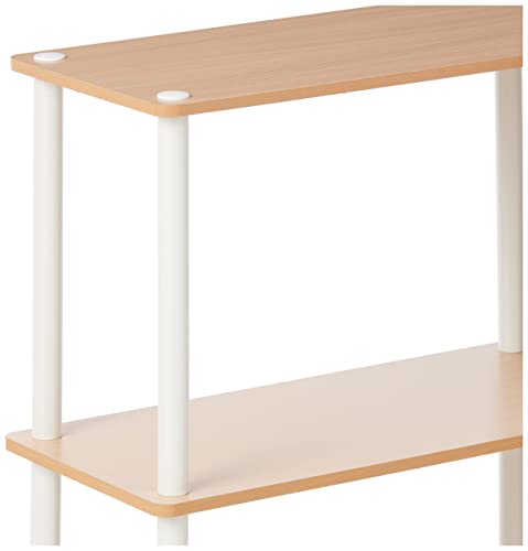 Furinno 99130BE/WH 3-Tier Double Size Storage Display Rack, Beech/White