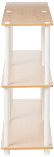 Furinno 99130BE/WH 3-Tier Double Size Storage Display Rack, Beech/White