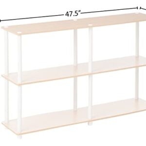 Furinno 99130BE/WH 3-Tier Double Size Storage Display Rack, Beech/White