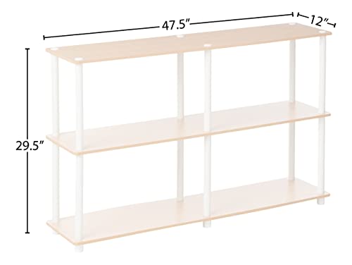 Furinno 99130BE/WH 3-Tier Double Size Storage Display Rack, Beech/White