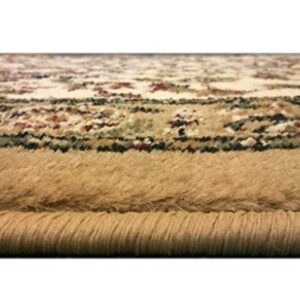 Bellagio Traditional Area Rug Runner 32 in. X 15 Ft. 10 in. Beige 401