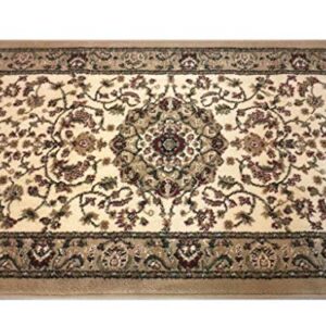 Bellagio Traditional Area Rug Runner 32 in. X 15 Ft. 10 in. Beige 401