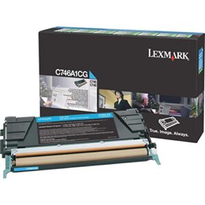 lexmark c746a1cg c746 c748 laser toner cartridge (cyan) in retail packaging