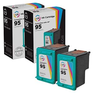 ld remanufactured replacement ink cartridges for hewlett packard c8766wn (hp 95) tri-color (2 pack)