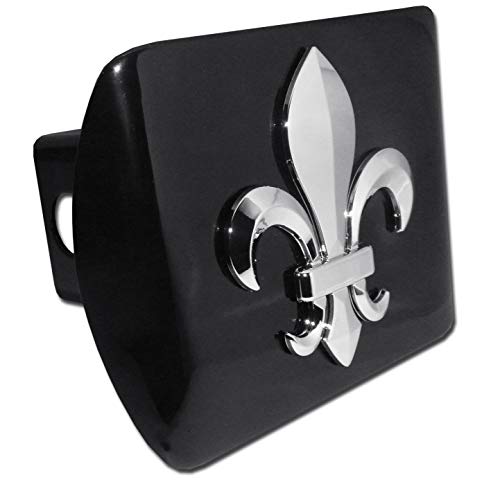 Fleur-de-Lis Black Metal Hitch Cover