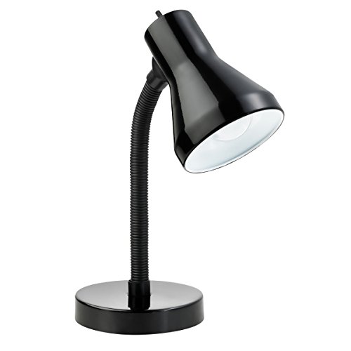 Globe Electric 14" Gooseneck Desk Lamp, Black Finish, 1x 60W Bulb (Sold Separately), 52021