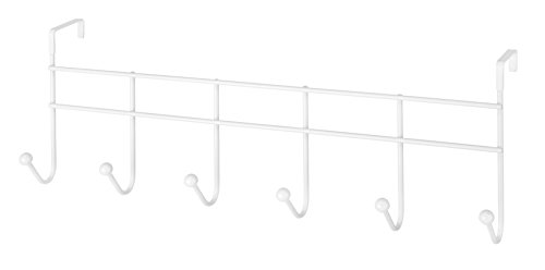 Whitmor Over the Door 6 Hook Rack White