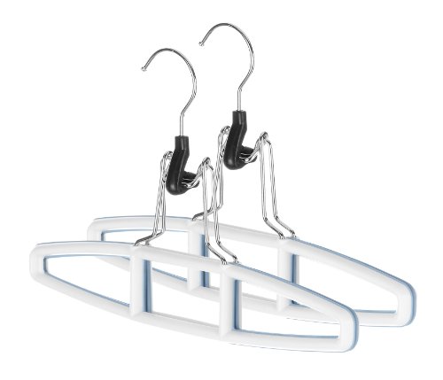 Whitmor Sure-Grip Hanger Collection Slack Hangers, Set of 2 White