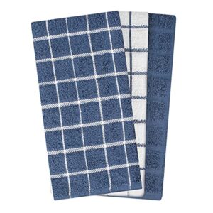 Ritz Premium Kitchen Towel Highly Absorbent, Super Soft, Long-Lasting, 100% Cotton Terry Dish Towels, Hand Towels, Tea Towels, Bar Towels, 3-Pack, 25"x15", Blue