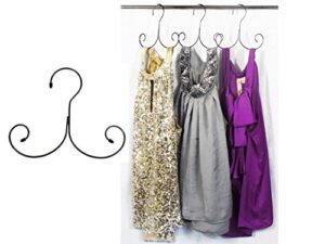 non-slip cascading hanger - curly hanger for tank tops, sports bra, yoga tops, lingerie, swimsuits by boottique (black- set of 5)