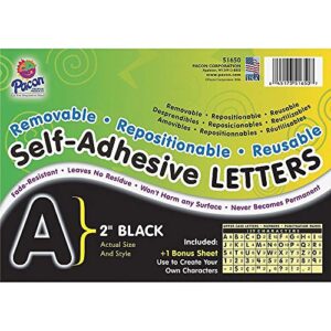 pacon self-adhesive letters, black, puffy font, 2", 159 characters