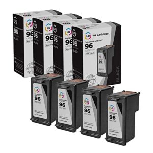 ld products remanufactured compatible replacements for hp 96 ink cartridges hy (4 pack - black) for use in officejet, designjet, photo smart and deskjet