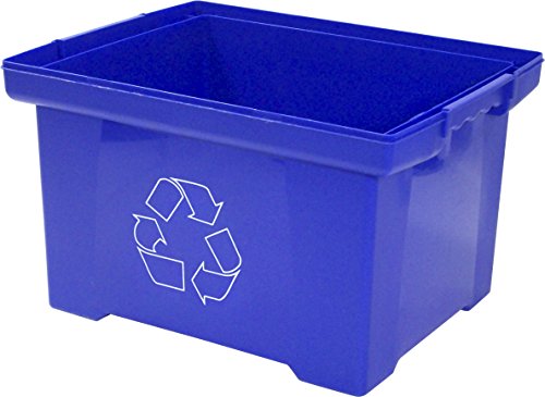 Storex 9 Gallon Recycle Bin, Blue (STX61549U01C)