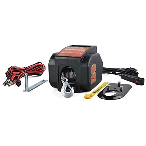 KEEPER KWSL2000RM 12V DC Rapid Mount Portable Winch with Handheld Remote - 6000 lbs. Load Capacity