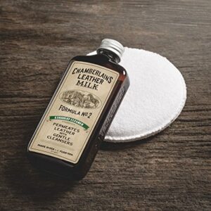 leather milk leather cleaner - straight cleaner no. 2 - all natural, non-toxic deep cleaner made in the usa. 2 sizes. includes premium cleaning pad!