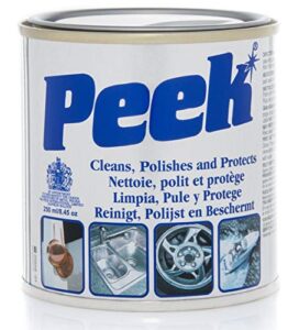 peek 33700 metal cleaner polishing compound paste to clean, polish, shine and protect stainless steel, silver, chrome, fibreglass and ceramic, 250ml