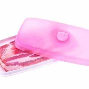 MSC International Joie Oink Piggy Airtight Bacon Keeper Storage Container Pod, A, Pink