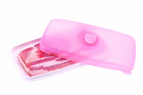 MSC International Joie Oink Piggy Airtight Bacon Keeper Storage Container Pod, A, Pink