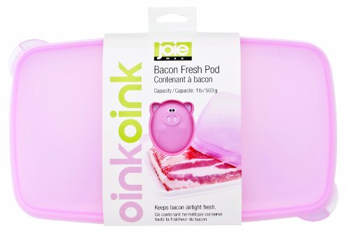 MSC International Joie Oink Piggy Airtight Bacon Keeper Storage Container Pod, A, Pink