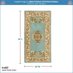 Minuteman International Winter Green Jardin Wool Hearth Rug, Rectangular