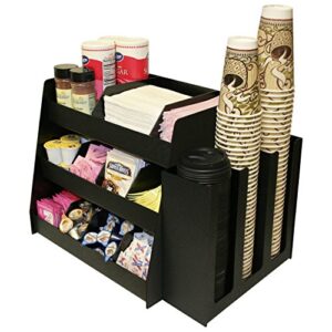 pc 1000 combo: 2 piece combo coffee condiment organizer,3 column cup, lid holder.for one a very professional presentation. has 8 extra tall shelf dividers