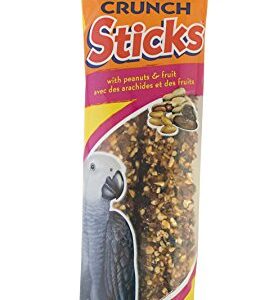 Vitakraft African Parrot Peanut & Fruit Treat Sticks 2 Pack, 6.46 Ounce