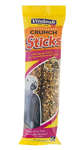 Vitakraft African Parrot Peanut & Fruit Treat Sticks 2 Pack, 6.46 Ounce