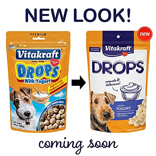 Vitakraft Drops with Yogurt Treats for Dogs, Bite-Sized Training Snacks, 8.8 Ounce (Pack of 1)