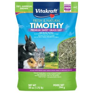 vitakraft small animal timothy hay for guinea pigs, rabbits, and chinchillas - 1.75 lbs