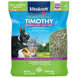 vitakraft small animal timothy hay for guinea pigs, rabbits, and chinchillas - 3.5 lbs